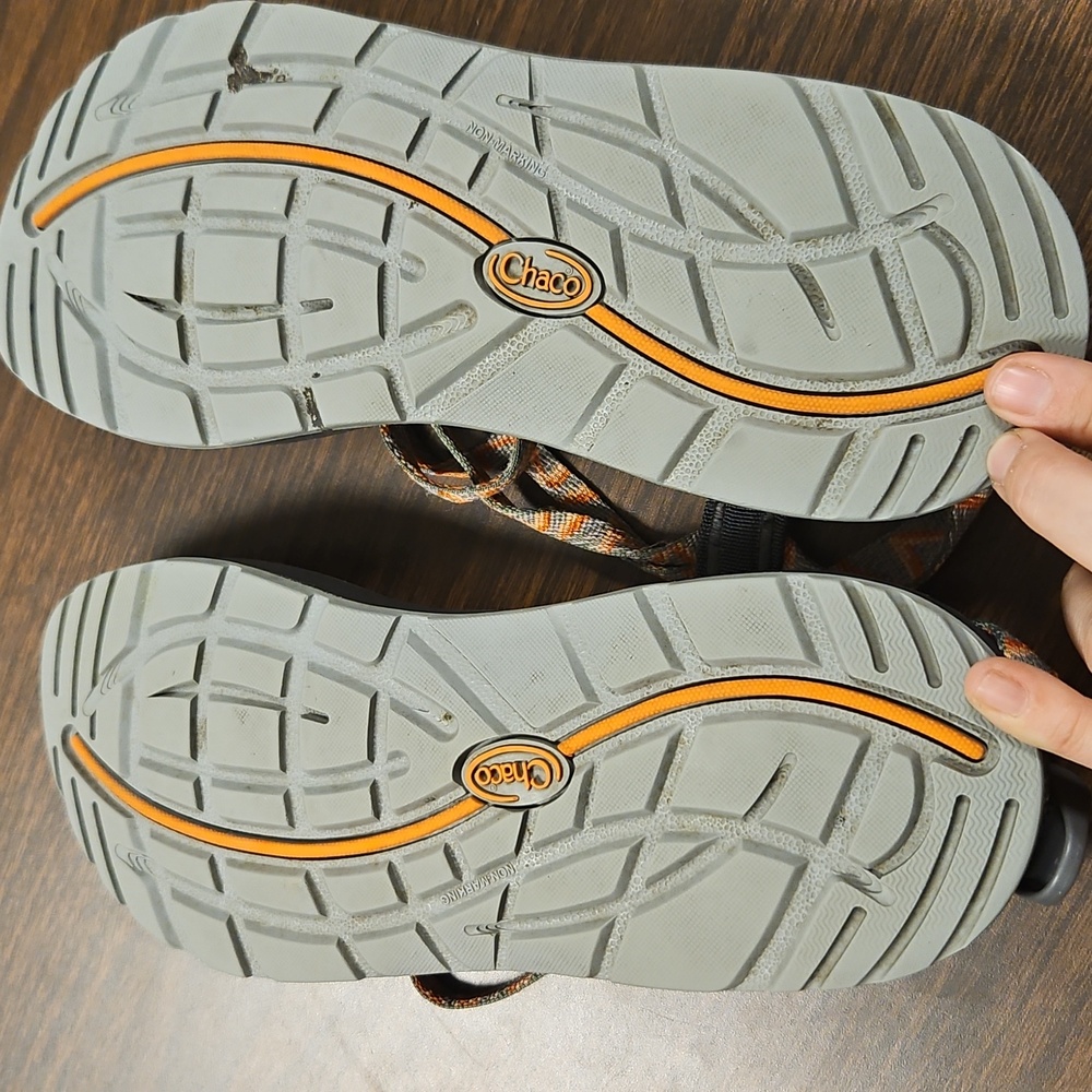 Chaco Z/Volv Strappy Sandals – Women’s 11 – Gray/Orange Webbing - Picture 9 of 9